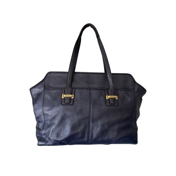 Coach Taylor Leather Carryall Tote Satchel Bag Blue - Picture 1 of 16